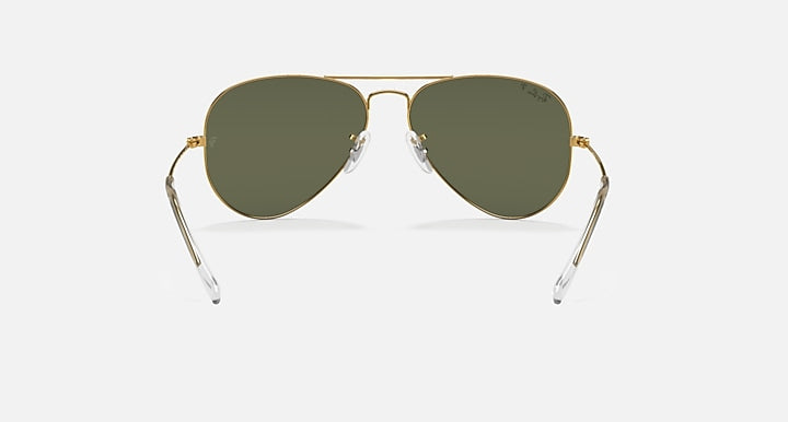 Ray-Ban AVIATOR CLASSIC Arista Gold with G-15 Green Polarized Solid Color lenses - Back