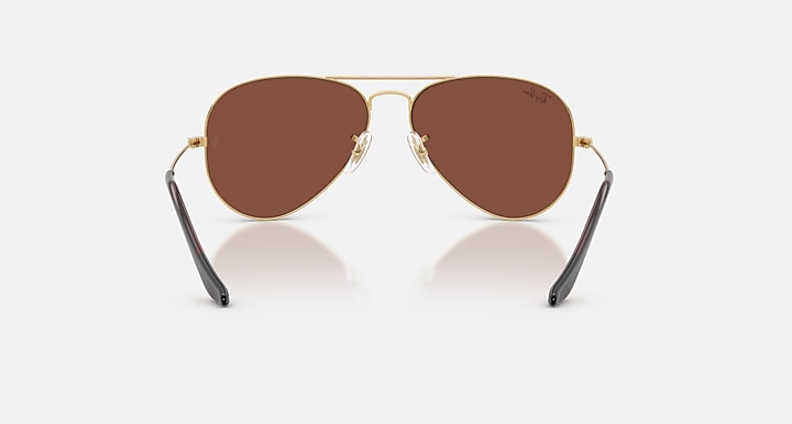 Ray-Ban AVIATOR LARGE METAL Arista Gold with Red Solid Color lenses - Back