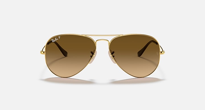 Ray-Ban AVIATOR GRADIENT Arista Gold with Brown Polarized Gradient lenses - Front