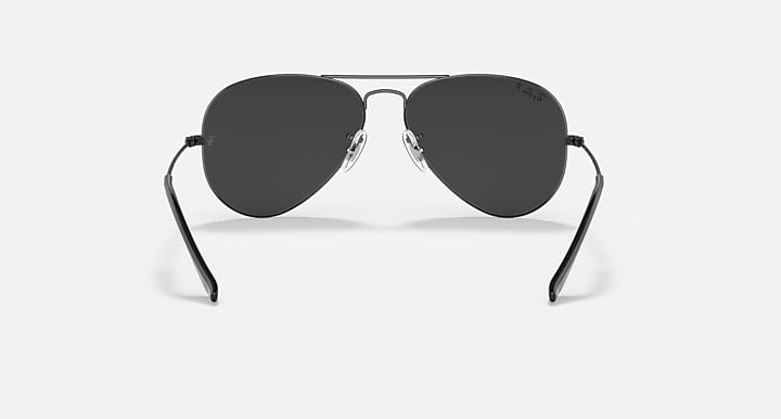 Ray-Ban AVIATOR TOTAL BLACK Black with Black Polarized Solid Color lenses - Back