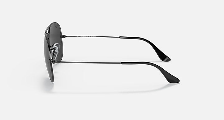 Ray-Ban AVIATOR TOTAL BLACK Black with Black Polarized Solid Color lenses - Lateral