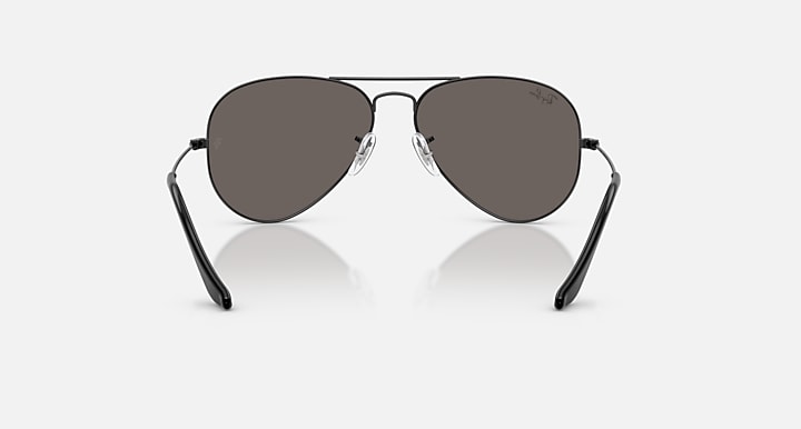Ray-Ban AVIATOR CLASSIC Black with Dark Grey Solid Color lenses - Back