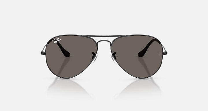 Ray-Ban AVIATOR CLASSIC Black with Dark Grey Solid Color lenses - Front