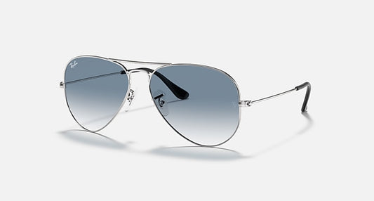 Ray-Ban AVIATOR GRADIENT Silver with Light Blue Gradient Gradient lenses - Quarter