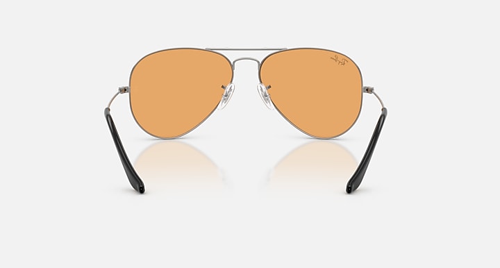 Ray-Ban AVIATOR CLASSIC SUMMER CAPSULE Gunmetal with Orange Solid Color lenses - Back