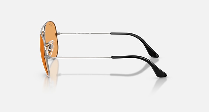 Ray-Ban AVIATOR CLASSIC SUMMER CAPSULE Gunmetal with Orange Solid Color lenses - Lateral