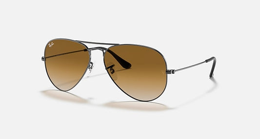 Ray-Ban AVIATOR GRADIENT Gunmetal with Light Brown Gradient Gradient lenses - Quarter