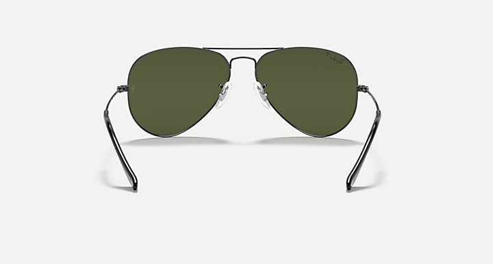 Ray-Ban AVIATOR CLASSIC Gunmetal with G-15 Green Polarized Solid Color lenses - Back