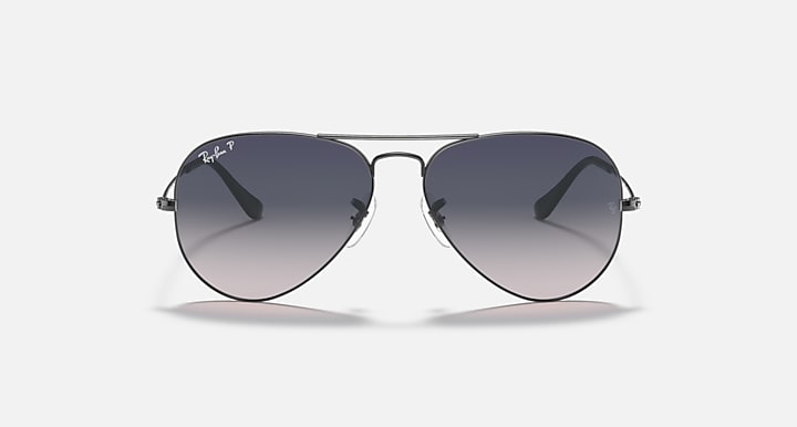 Ray-Ban AVIATOR GRADIENT Gunmetal with Blue Gradient Polarized Gradient lenses - Front