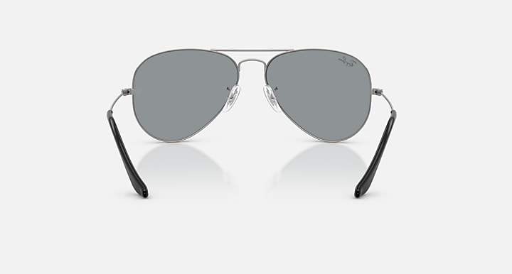 Ray-Ban AVIATOR CLASSIC SUMMER CAPSULE Gunmetal with Grey Solid Color lenses - Back