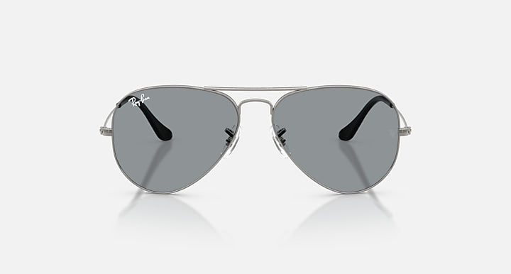 Ray-Ban AVIATOR CLASSIC SUMMER CAPSULE Gunmetal with Grey Solid Color lenses - Front