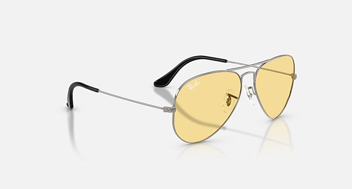 Ray-Ban AVIATOR CLASSIC SUMMER CAPSULE Gunmetal with Yellow Solid Color lenses - Alternative