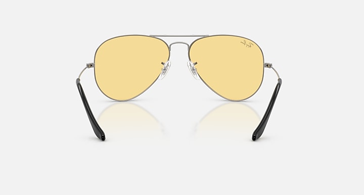 Ray-Ban AVIATOR CLASSIC SUMMER CAPSULE Gunmetal with Yellow Solid Color lenses - Back