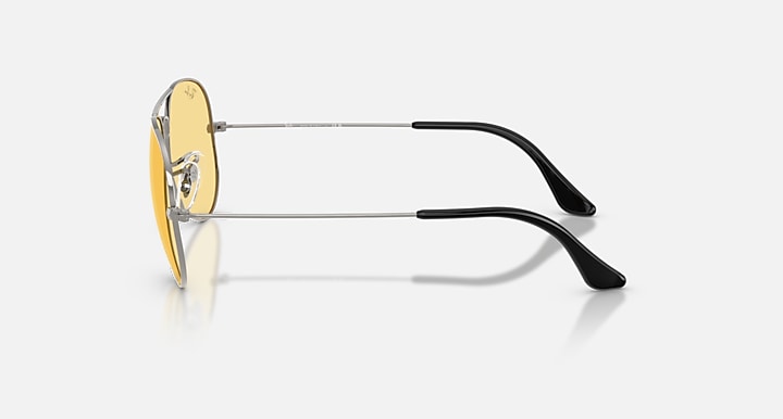 Ray-Ban AVIATOR CLASSIC SUMMER CAPSULE Gunmetal with Yellow Solid Color lenses - Lateral