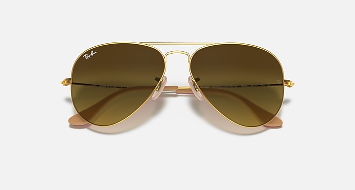 Ray-Ban AVIATOR GRADIENT Gold with Brown Gradient Gradient lenses - Closed Front