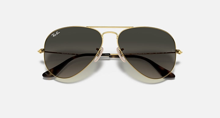 Ray-Ban AVIATOR HAVANA COLLECTION Arista Gold with Grey Gradient Gradient lenses - Closed Front