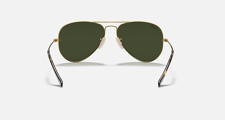 Ray-Ban AVIATOR HAVANA COLLECTION Arista Gold with G-15 Green Solid Color lenses - Back