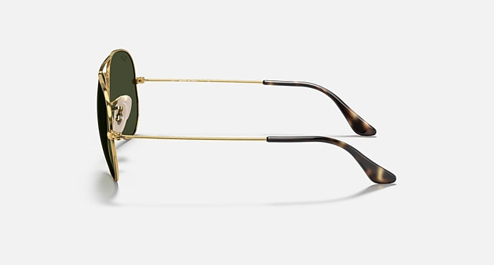 Ray-Ban AVIATOR HAVANA COLLECTION Arista Gold with G-15 Green Solid Color lenses - Lateral