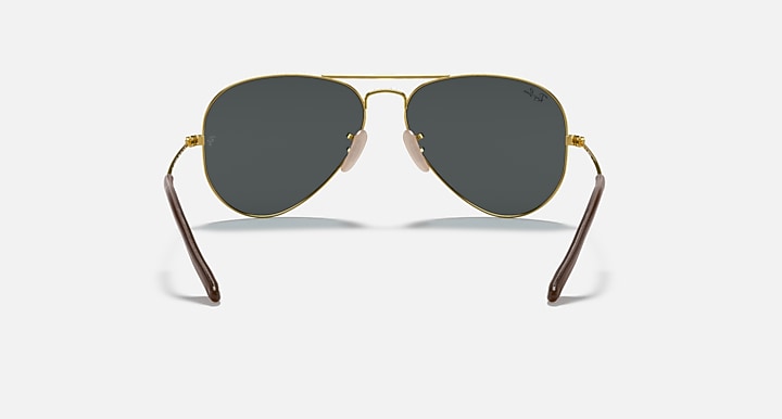 Ray-Ban AVIATOR @COLLECTION Arista Gold with Blue/Grey Classic Solid Color lenses - Back