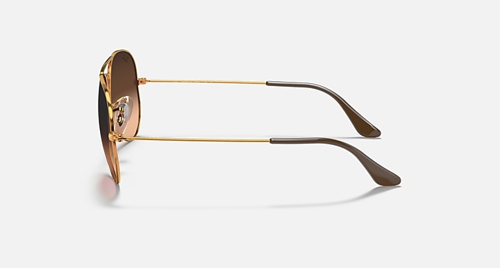 Ray-Ban AVIATOR GRADIENT Light Brown with Pink/Brown Gradient lenses - Lateral