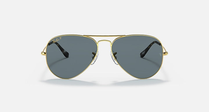 Ray-Ban JULY 4TH LIMITED EDITION Gold with Dark Blue Polarized Solid Color lenses - Front