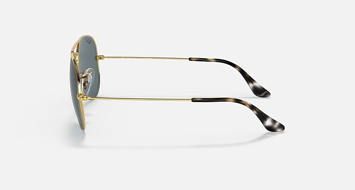 Ray-Ban JULY 4TH LIMITED EDITION Gold with Dark Blue Polarized Solid Color lenses - Lateral