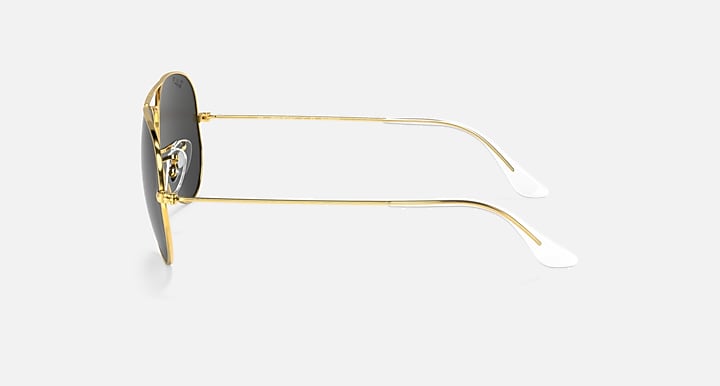 Ray-Ban AVIATOR CLASSIC Gold with Black Polarized Solid Color lenses - Lateral