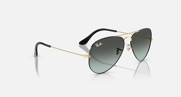 Ray-Ban AVIATOR LARGE METAL Black On Arista; Arista with Blue Vintage Gradient Black Gradient lenses - Alternative