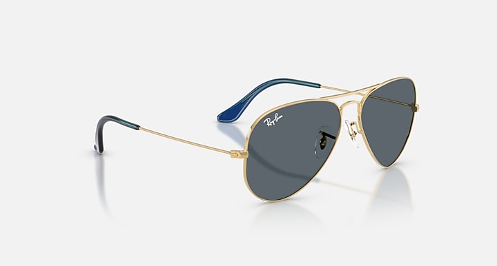 Ray-Ban AVIATOR LARGE METAL Arista Gold with Blue Solid Color lenses - Alternative