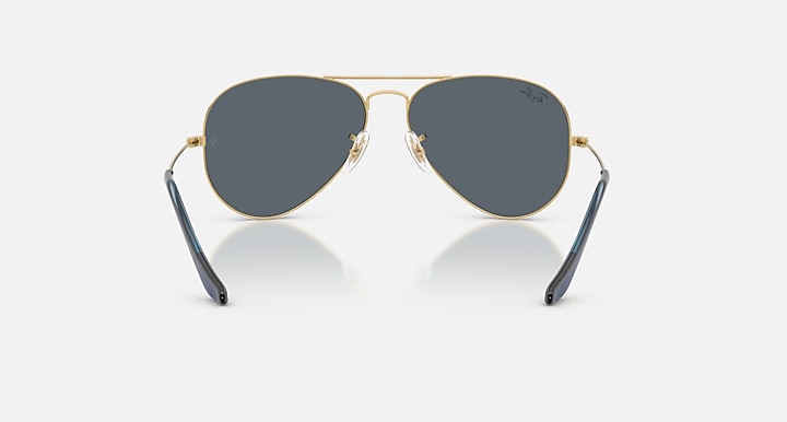 Ray-Ban AVIATOR LARGE METAL Arista Gold with Blue Solid Color lenses - Back