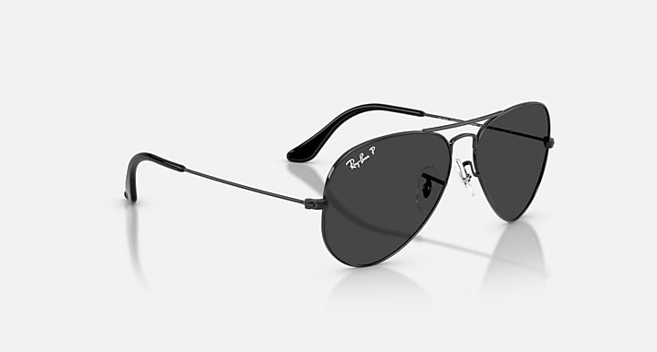 Ray-Ban AVIATOR CLASSIC Black with Polarized Black Solid Color lenses - Alternative