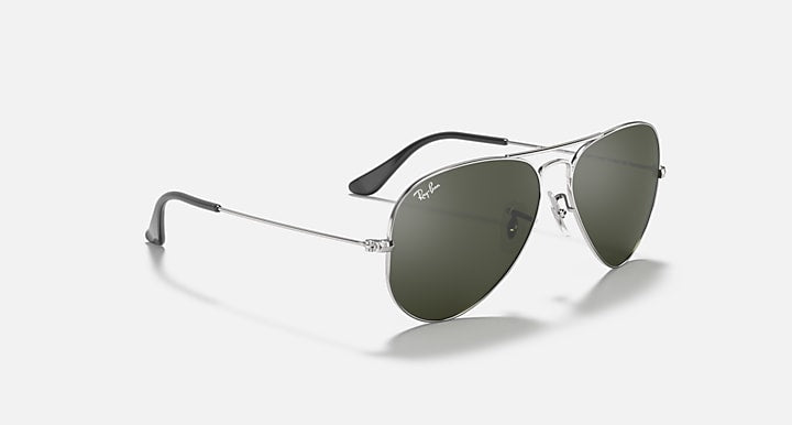 Ray-Ban AVIATOR MIRROR Silver with Grey Solid Color - Mirror lenses - Alternative