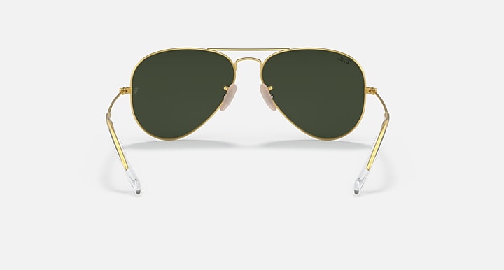Ray-Ban AVIATOR Arista Gold with G-15 Green Solid Color lenses - Back