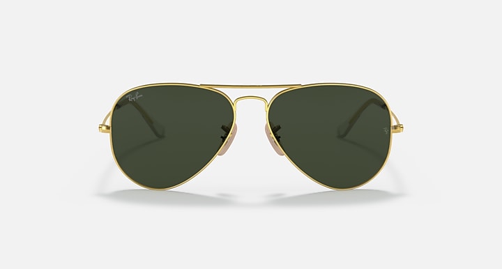 Ray-Ban AVIATOR Arista Gold with G-15 Green Solid Color lenses - Front