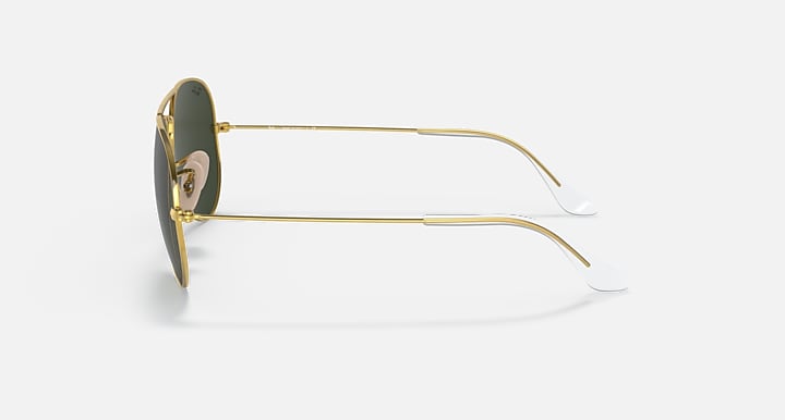 Ray-Ban AVIATOR Arista Gold with G-15 Green Solid Color lenses - Lateral