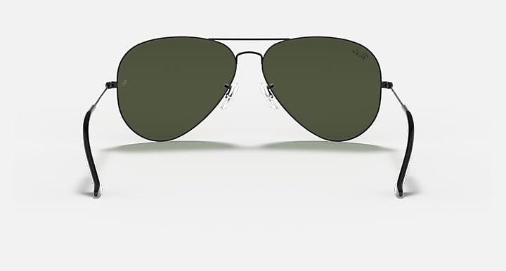 Ray-Ban AVIATOR LARGE METAL II Black with G-15 Green Solid Color lenses - Back