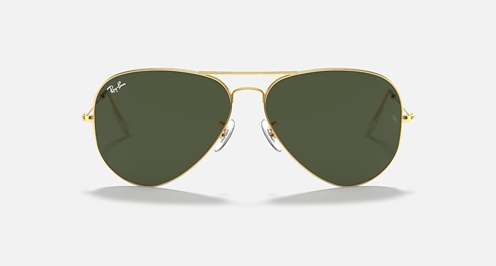 Ray-Ban AVIATOR LARGE METAL II Arista Gold with G-15 Green Solid Color lenses - Front