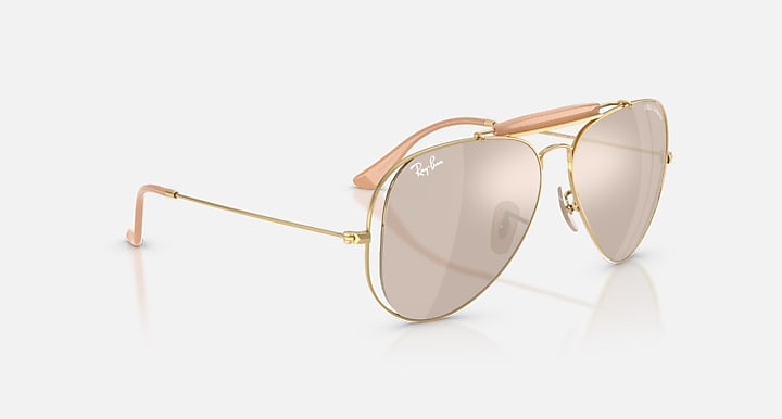 Ray-Ban THE OUTDOORSMAN BY DOLCE&GABBANA Arista Gold with Clear Mirror White Gold Solid Color - Mirror lenses - Alternative