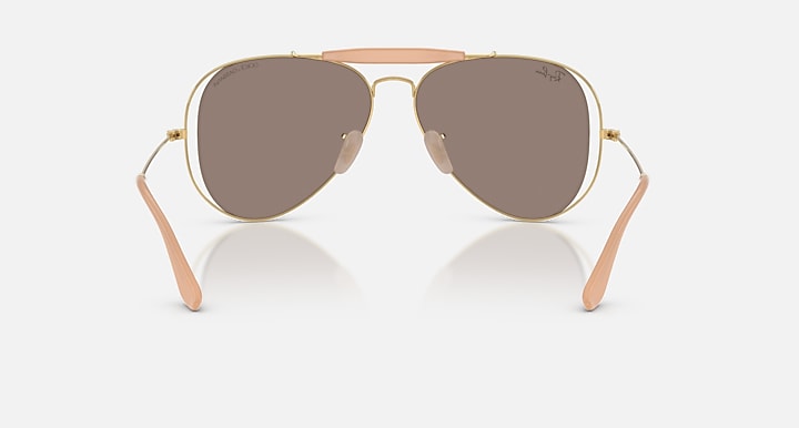 Ray-Ban THE OUTDOORSMAN BY DOLCE&GABBANA Arista Gold with Clear Mirror White Gold Solid Color - Mirror lenses - Back