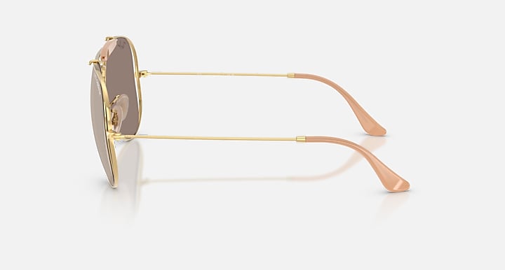 Ray-Ban THE OUTDOORSMAN BY DOLCE&GABBANA Arista Gold with Clear Mirror White Gold Solid Color - Mirror lenses - Lateral