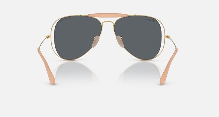 Ray-Ban THE OUTDOORSMAN BY DOLCE&GABBANA Arista Gold with Dark Blue Mirror Blue Solid Color - Mirror lenses - Back