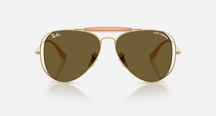 Ray-Ban THE OUTDOORSMAN BY DOLCE&GABBANA Arista Gold with Dark Brown Solid Color lenses - Front