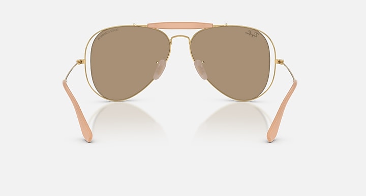 Ray-Ban THE OUTDOORSMAN BY DOLCE&GABBANA Arista Gold with Dark Brown Mirror Rose Gold Solid Color - Mirror lenses - Back