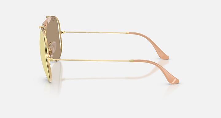 Ray-Ban THE OUTDOORSMAN BY DOLCE&GABBANA Arista Gold with Dark Brown Mirror Rose Gold Solid Color - Mirror lenses - Lateral