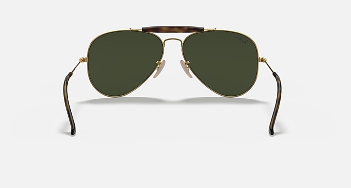Ray-Ban OUTDOORSMAN HAVANA COLLECTION Arista Gold with G-15 Green Solid Color lenses - Back
