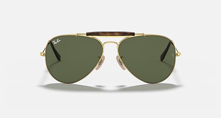 Ray-Ban OUTDOORSMAN HAVANA COLLECTION Arista Gold with G-15 Green Solid Color lenses - Front