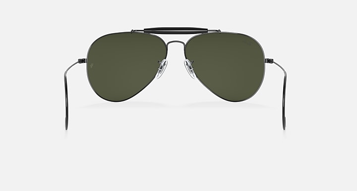 Ray-Ban OUTDOORSMAN Black with G-15 Green Solid Color lenses - Back