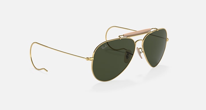 Ray-Ban OUTDOORSMAN Arista Gold with G-15 Green Solid Color lenses - Alternative
