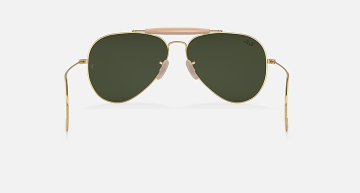 Ray-Ban OUTDOORSMAN Arista Gold with G-15 Green Solid Color lenses - Back