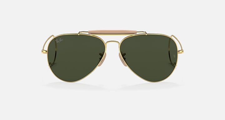 Ray-Ban OUTDOORSMAN Arista Gold with G-15 Green Solid Color lenses - Front